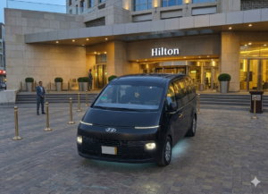 Modern Staria Hyundai for family taxi service in Jeddah and Makkah.