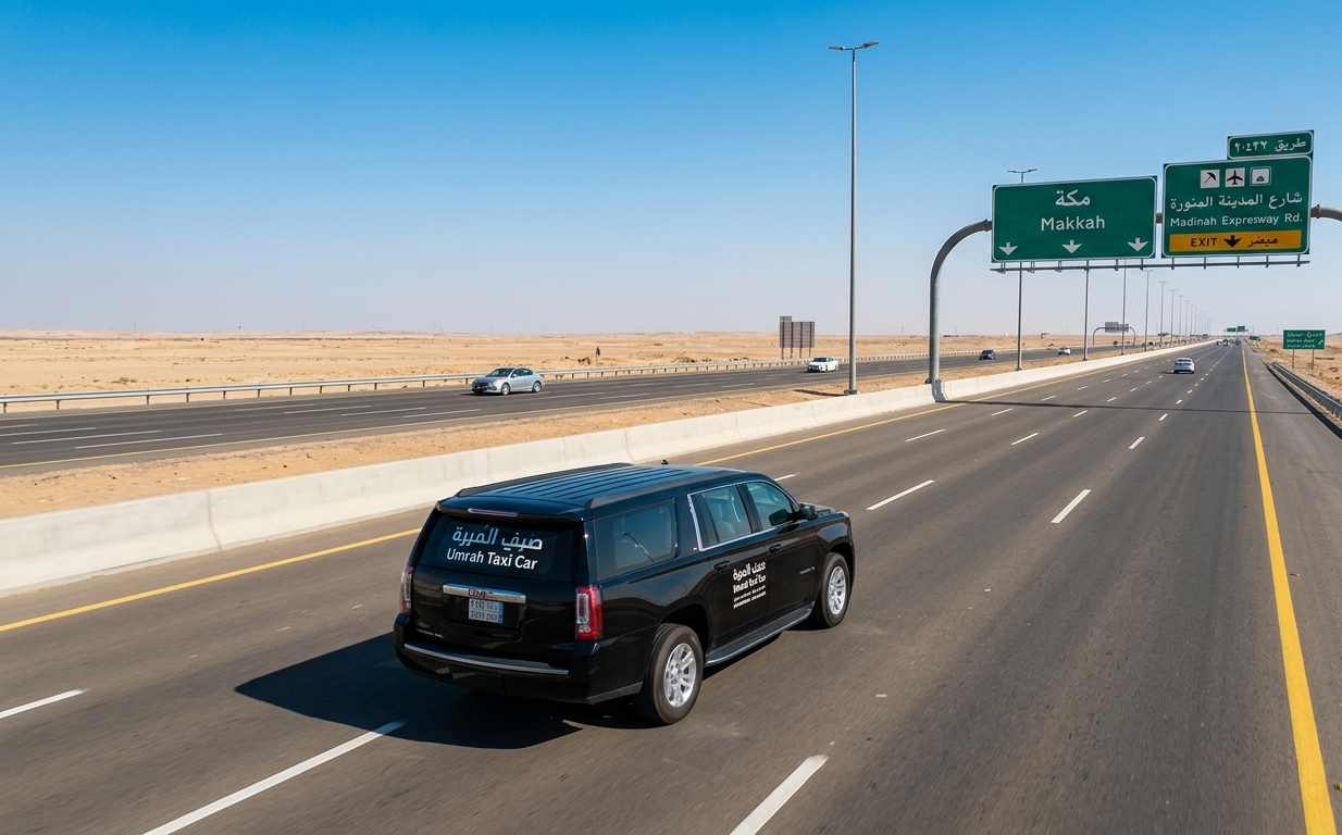 Jeddah to Makkah distance and taxi route with Umrah Taxi Car